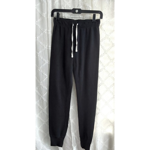 PINK Victoria's Secret Pants - Victoria's Secret PINK Joggers Black Fleece Sweatpants Logo XS